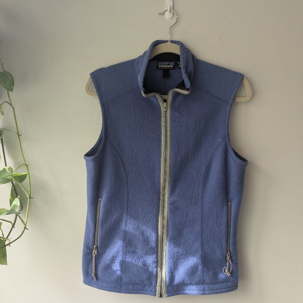 Patagonia Synchilla Fleece Blue Zip Up Vest Women's Size M Medium Vintage